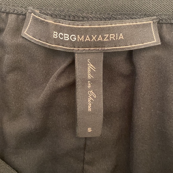 BCBGMAXAZRIA Elsa Pleated Colorblock Vegan Faux Leather Skirt Size Small - Picture 6 of 9